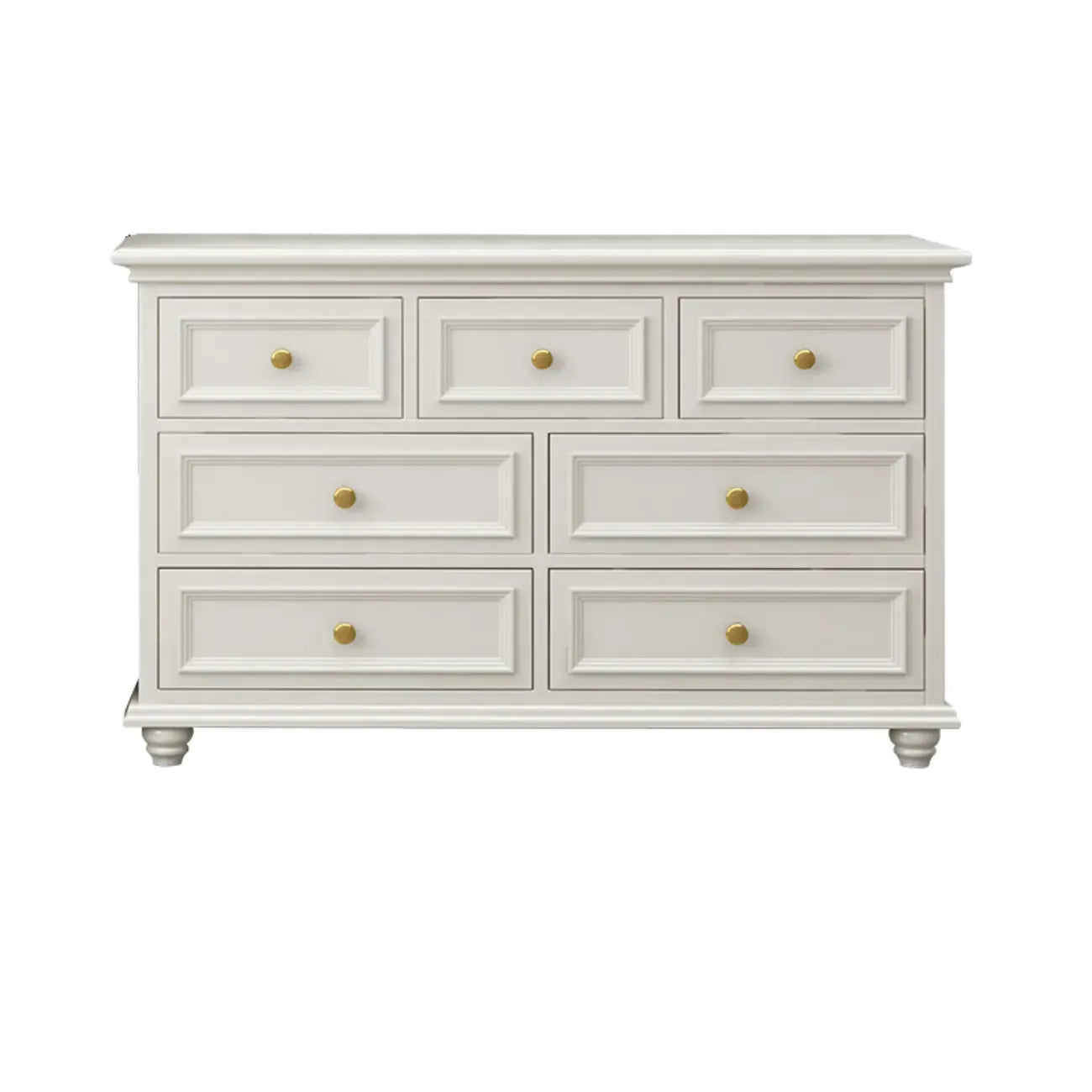 Commode de célibataire en bois blanc de qualité supérieure avec poignée dorée