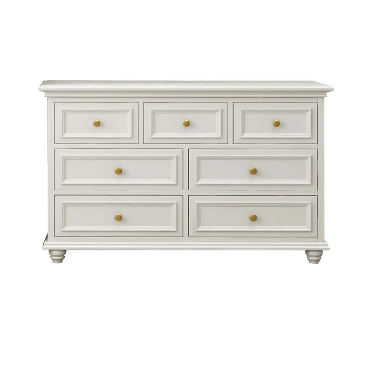 Commode de célibataire en bois blanc de qualité supérieure avec poignée dorée