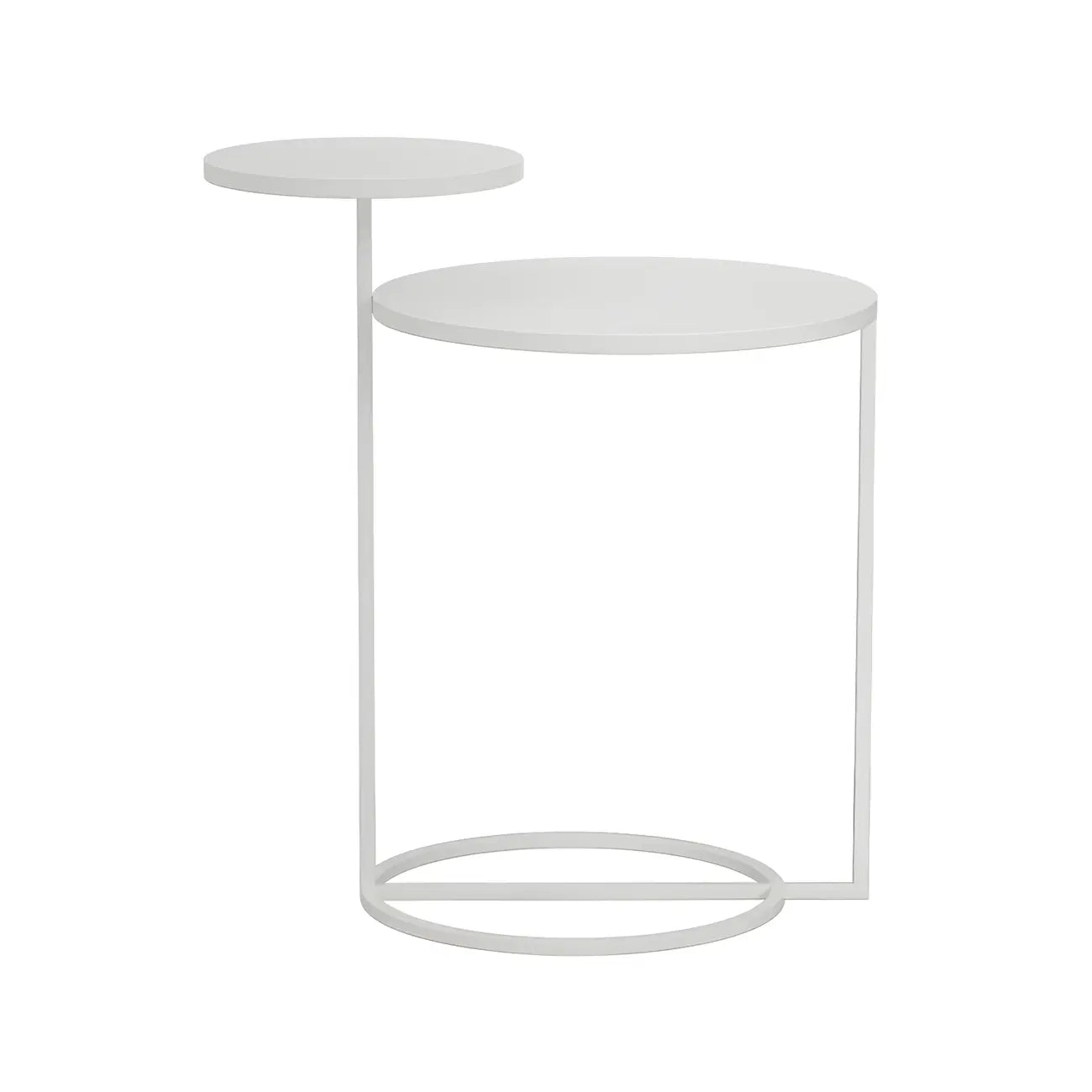 Table de chevet ronde minimaliste en métal à 2 niveaux