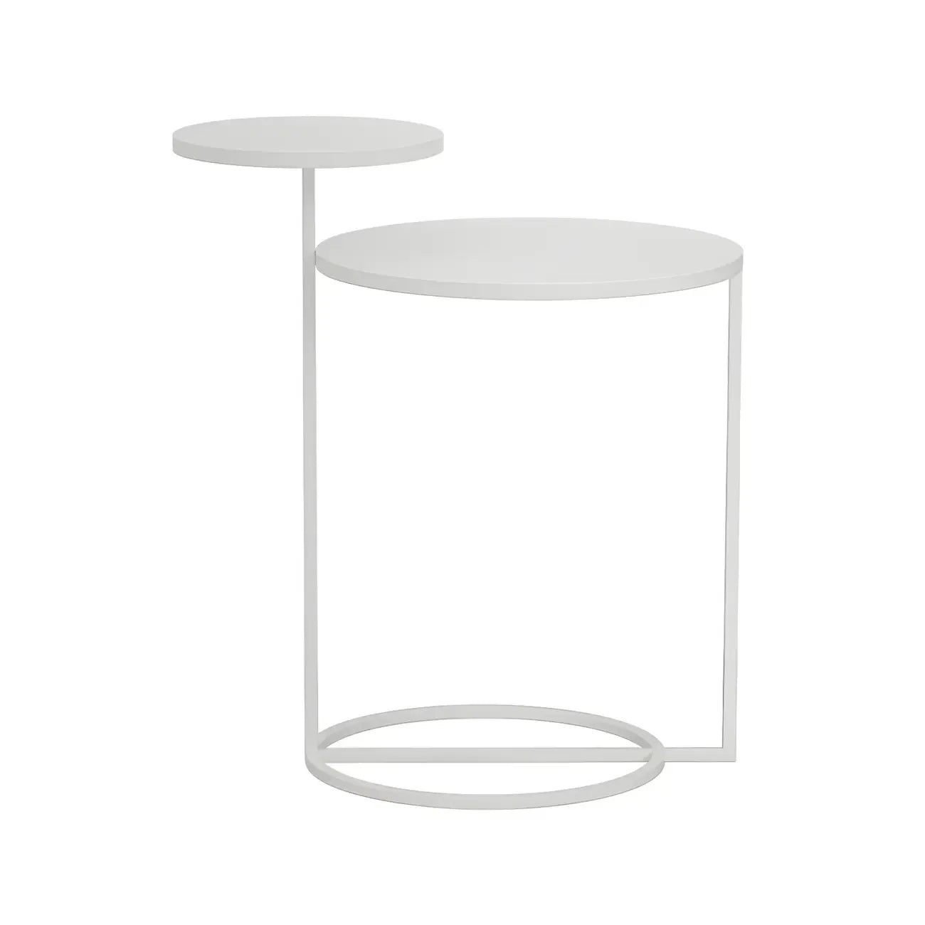 Table de chevet ronde minimaliste en métal à 2 niveaux