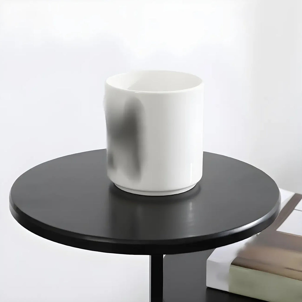 Table de chevet ronde minimaliste en métal à 2 niveaux