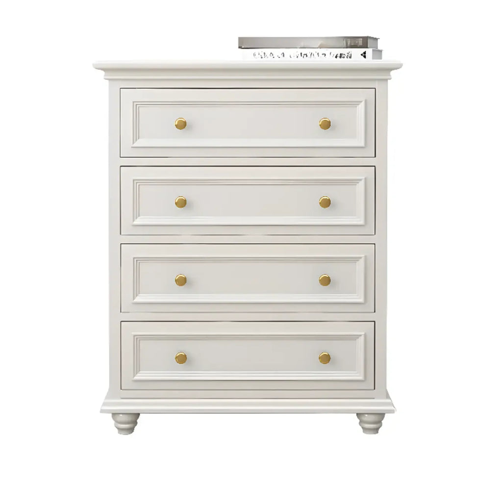 Commode de célibataire en bois blanc de qualité supérieure avec poignée dorée