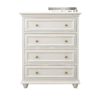 Commode de célibataire en bois blanc de qualité supérieure avec poignée dorée