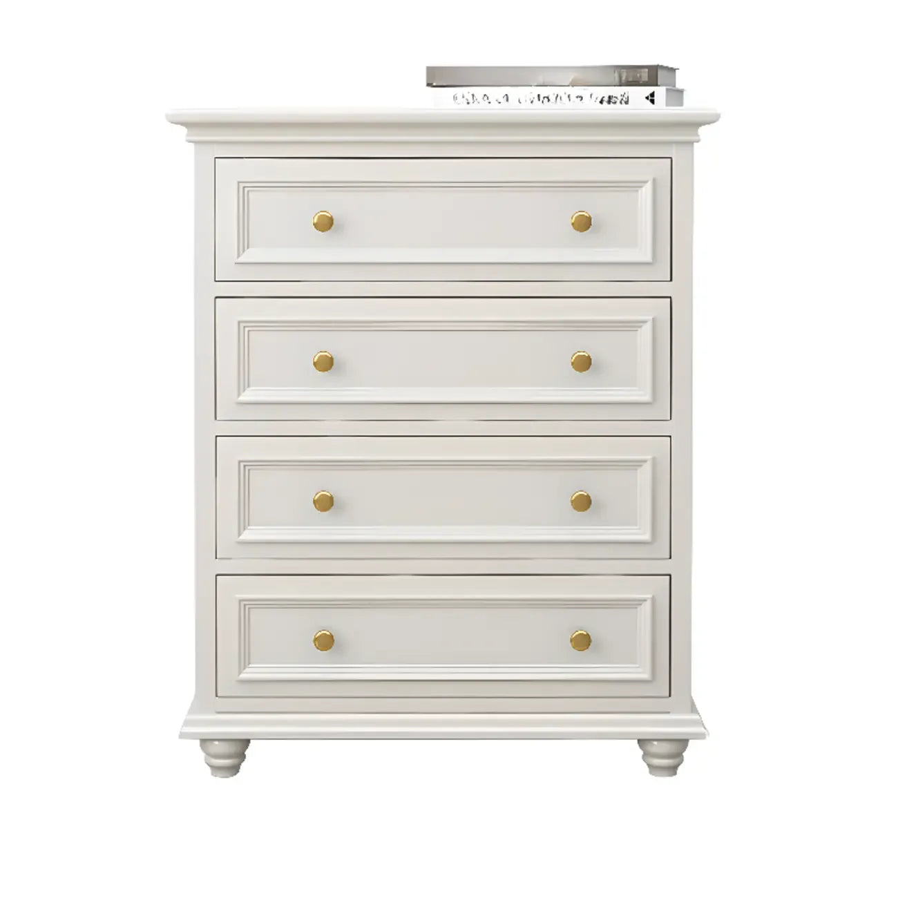 Commode de célibataire en bois blanc de qualité supérieure avec poignée dorée