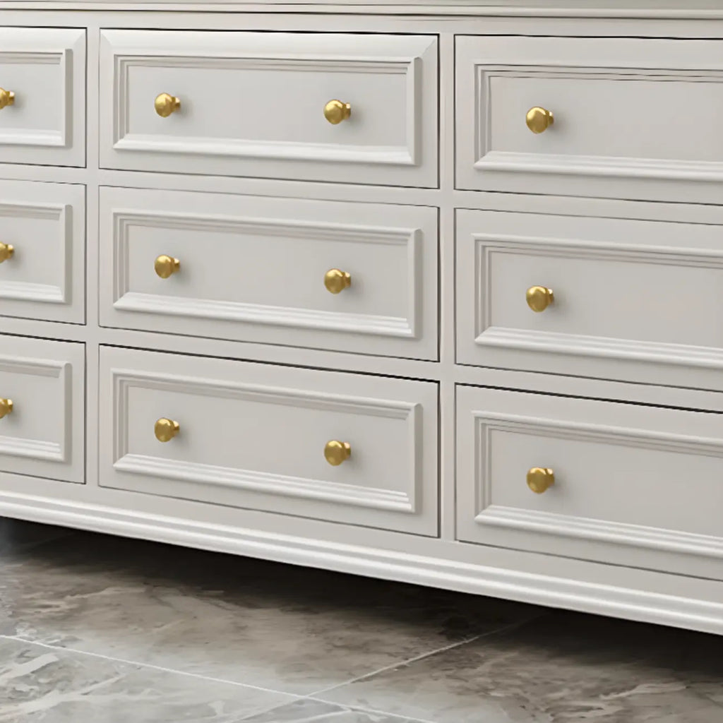 Commode de célibataire en bois blanc de qualité supérieure avec poignée dorée