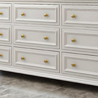 Commode de célibataire en bois blanc de qualité supérieure avec poignée dorée