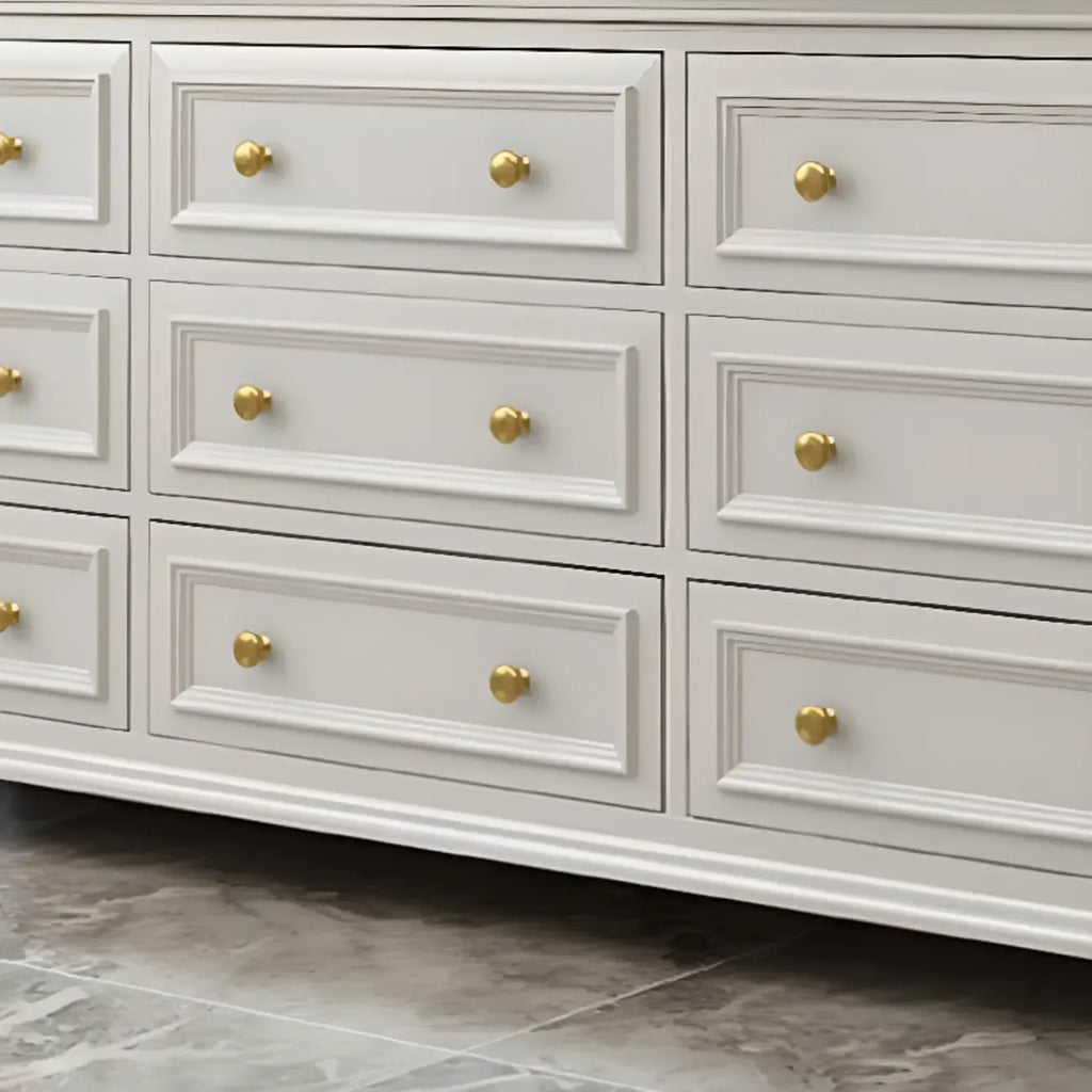 Commode de célibataire en bois blanc de qualité supérieure avec poignée dorée