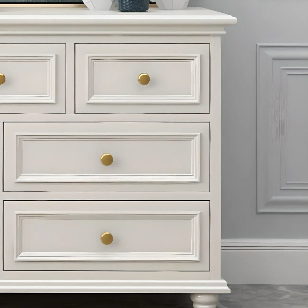 Commode de célibataire en bois blanc de qualité supérieure avec poignée dorée