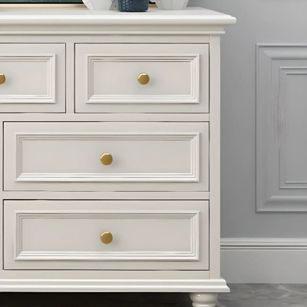 Commode de célibataire en bois blanc de qualité supérieure avec poignée dorée