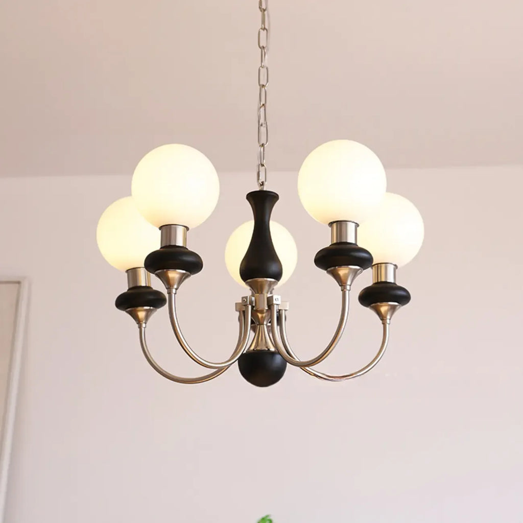Lampadario moderno a sfera verde regolabile