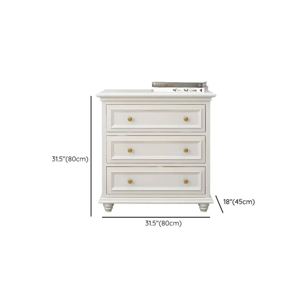 Commode de célibataire en bois blanc de qualité supérieure avec poignée dorée