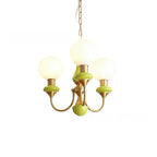 Lampadario moderno a sfera verde regolabile