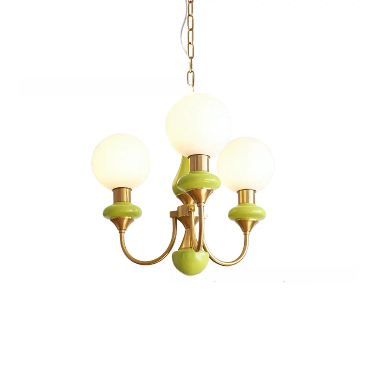 Lampadario moderno a sfera verde regolabile