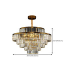 Lustre luxueux en cristal doré à plusieurs niveaux