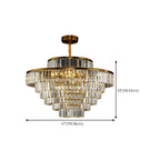 Lustre luxueux en cristal doré à plusieurs niveaux