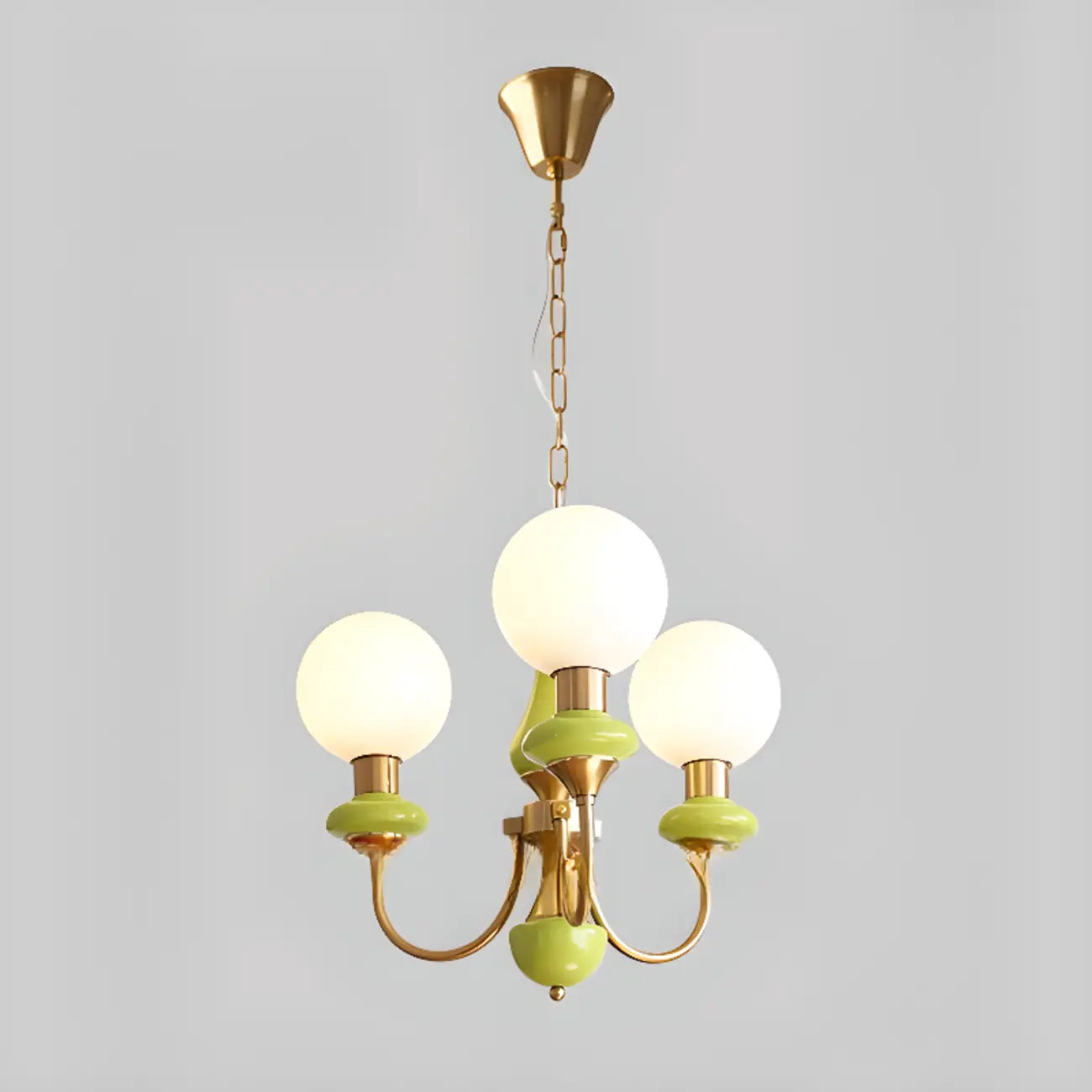 Lampadario moderno a sfera verde regolabile