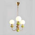 Lampadario moderno a sfera verde regolabile
