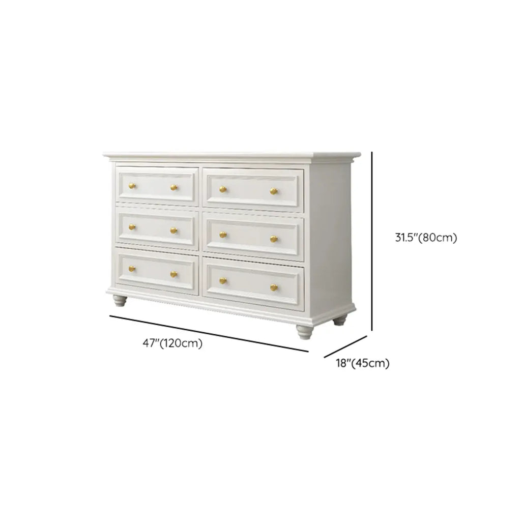 Commode de célibataire en bois blanc de qualité supérieure avec poignée dorée