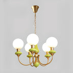 Lampadario moderno a sfera verde regolabile