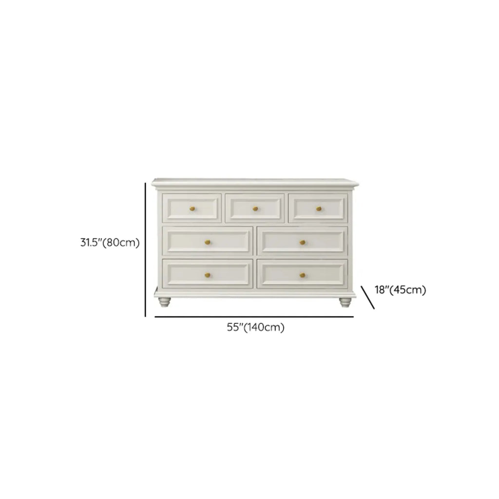 Commode de célibataire en bois blanc de qualité supérieure avec poignée dorée