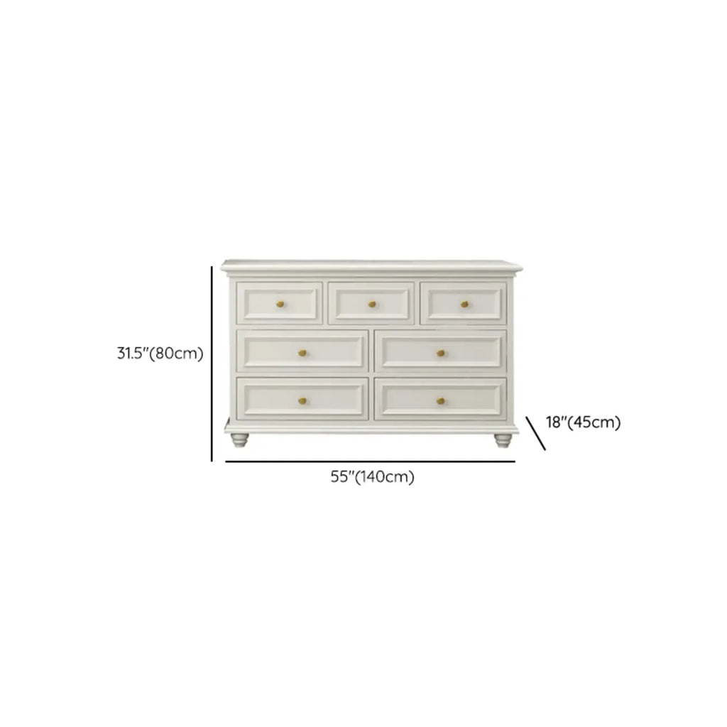 Commode de célibataire en bois blanc de qualité supérieure avec poignée dorée
