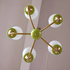 Lampadario moderno a sfera verde regolabile