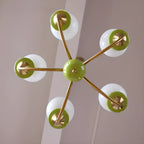Lampadario moderno a sfera verde regolabile