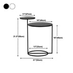 Table de chevet ronde minimaliste en métal à 2 niveaux