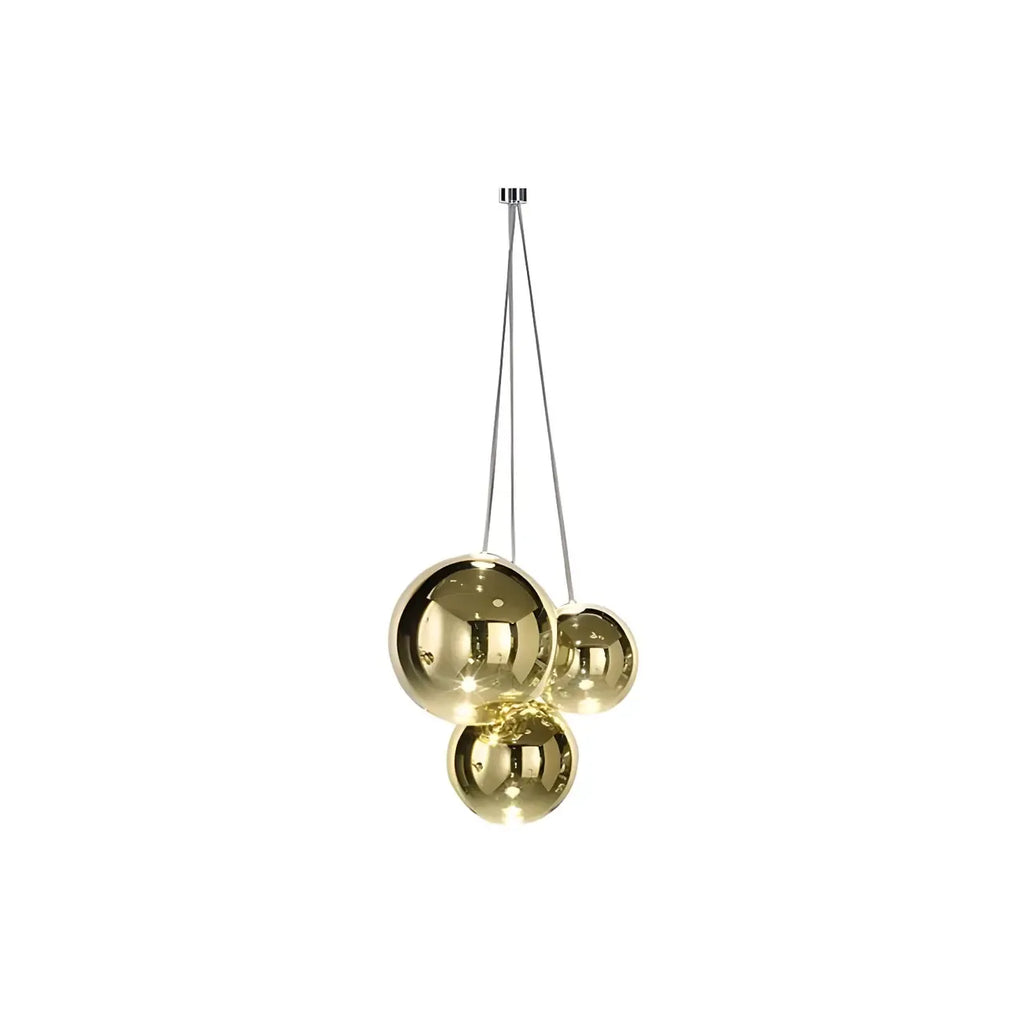 Lampadario a 3 luci con mini sfere in vetro a LED dal design moderno