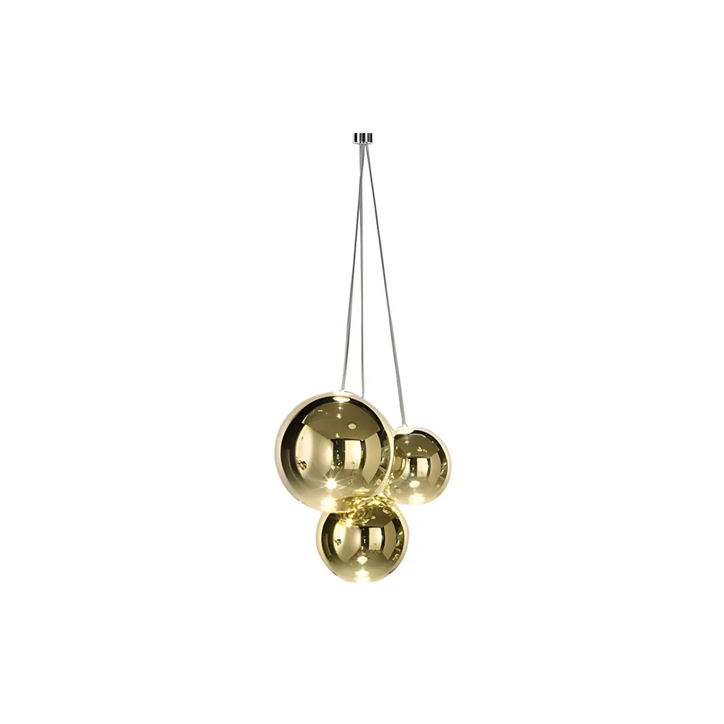 Lampadario a 3 luci con mini sfere in vetro a LED dal design moderno