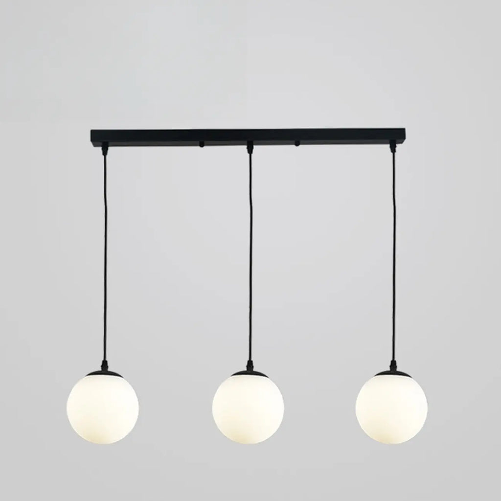 Lampadario moderno a sospensione con 3 globi in vetro