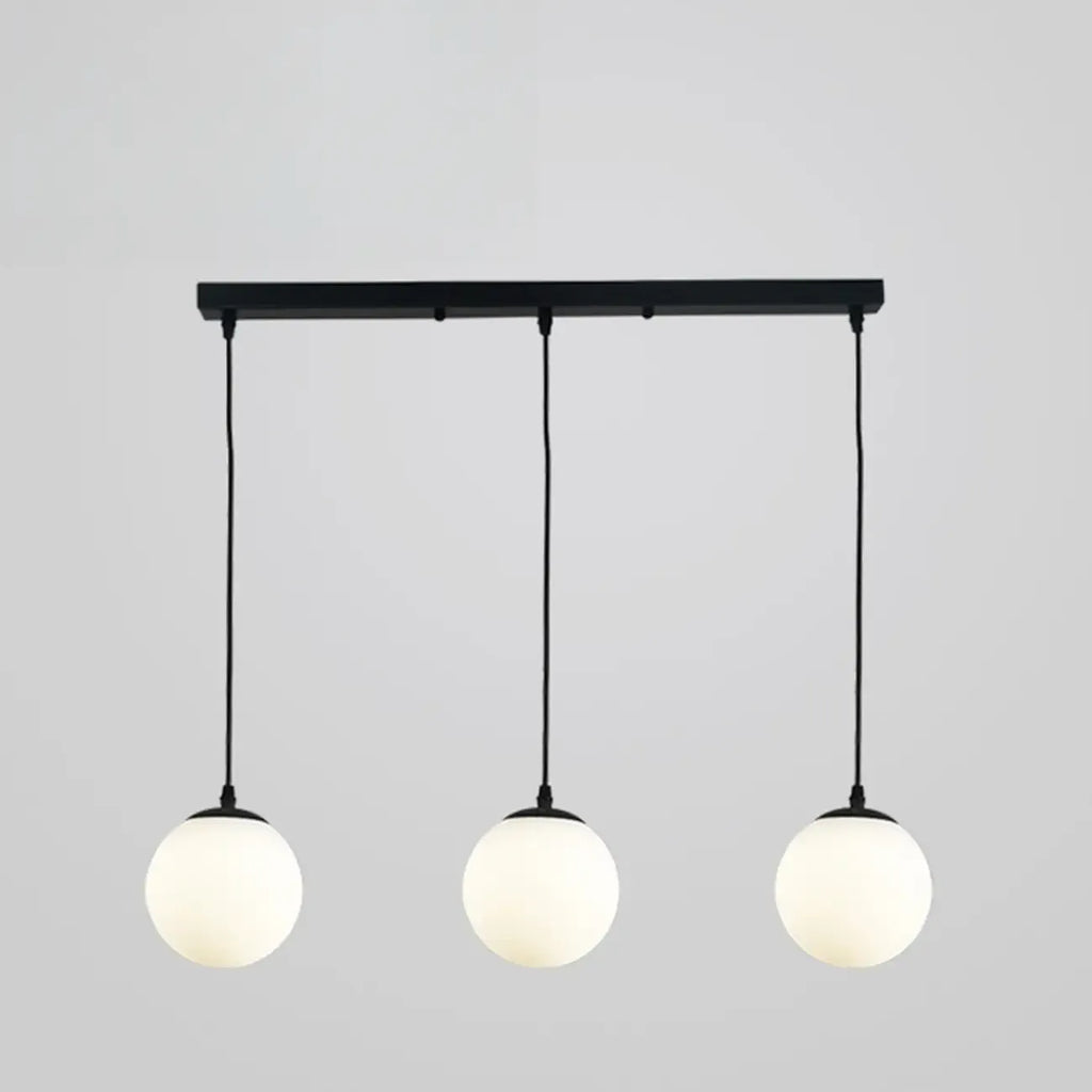 Lampadario moderno a sospensione con 3 globi in vetro