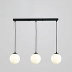 Lampadario moderno a sospensione con 3 globi in vetro