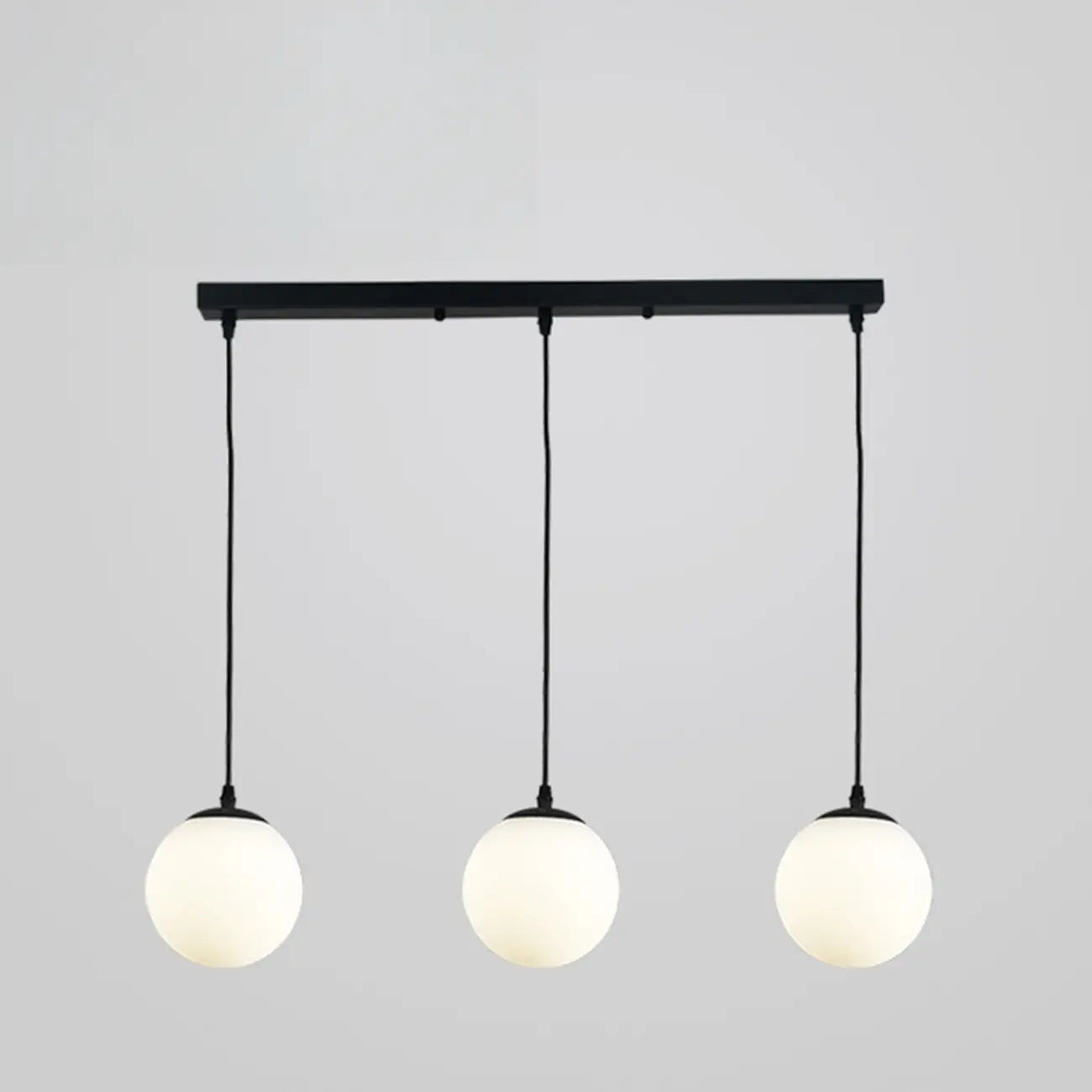 Lampadario moderno a sospensione con 3 globi in vetro