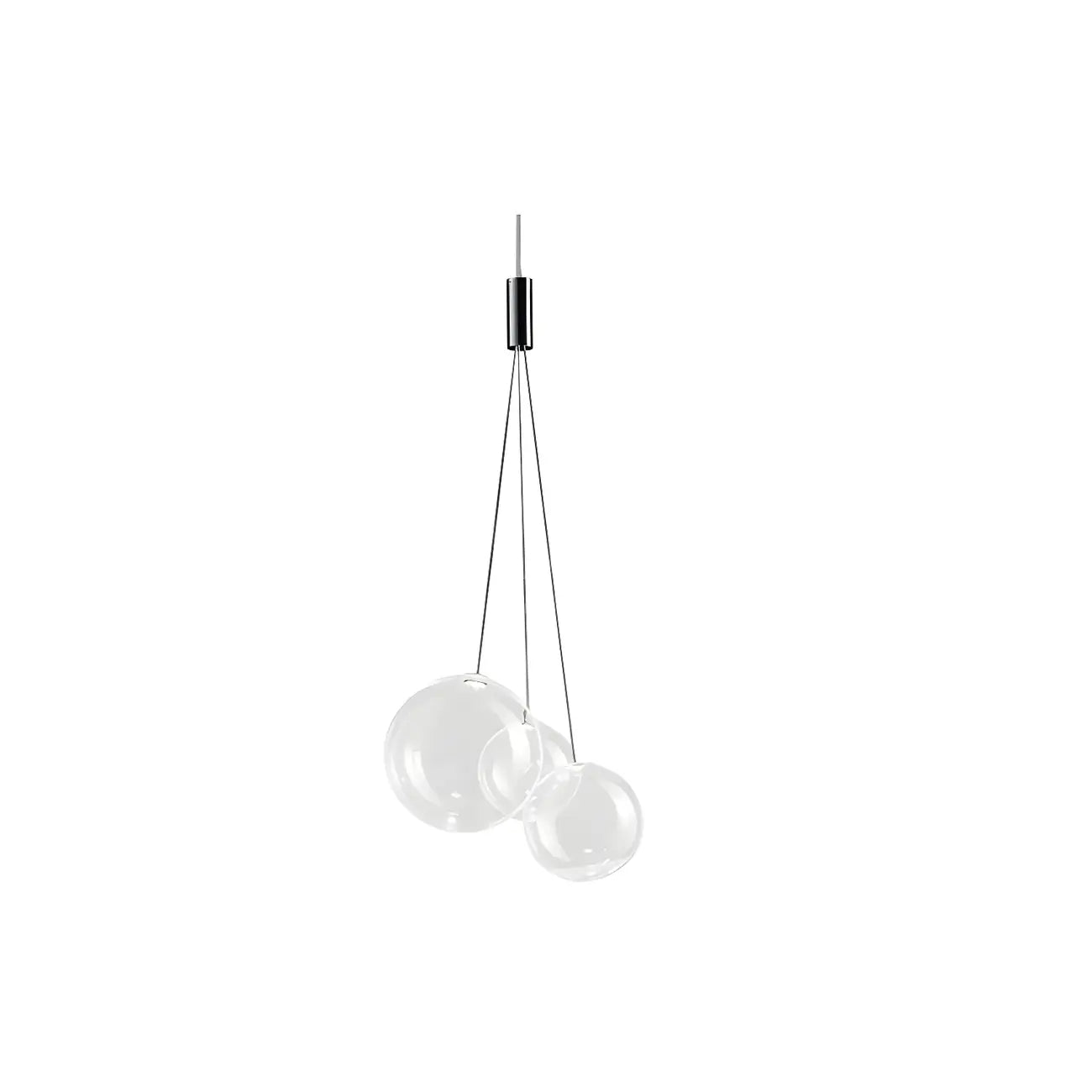 Lampadario a 3 luci con mini sfere in vetro a LED dal design moderno