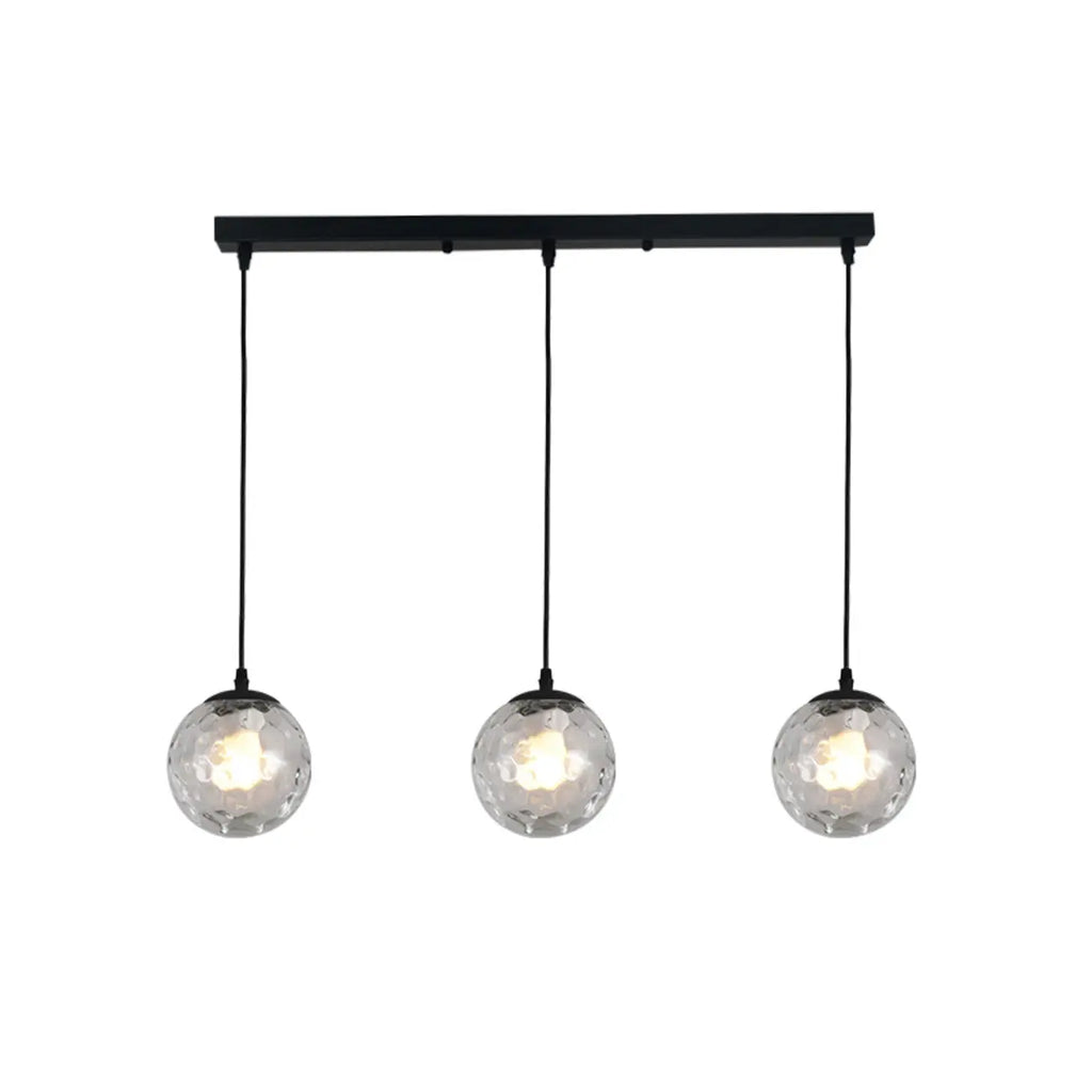 Lampadario moderno a sospensione con 3 globi in vetro