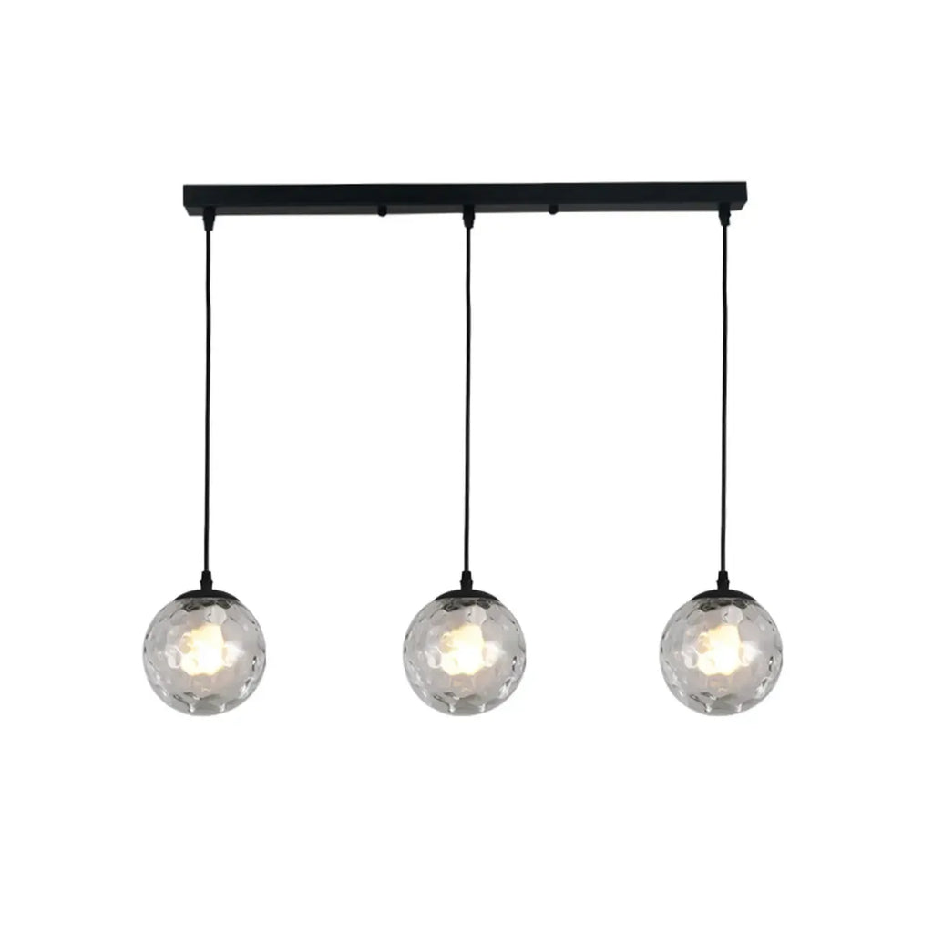 Lampadario moderno a sospensione con 3 globi in vetro