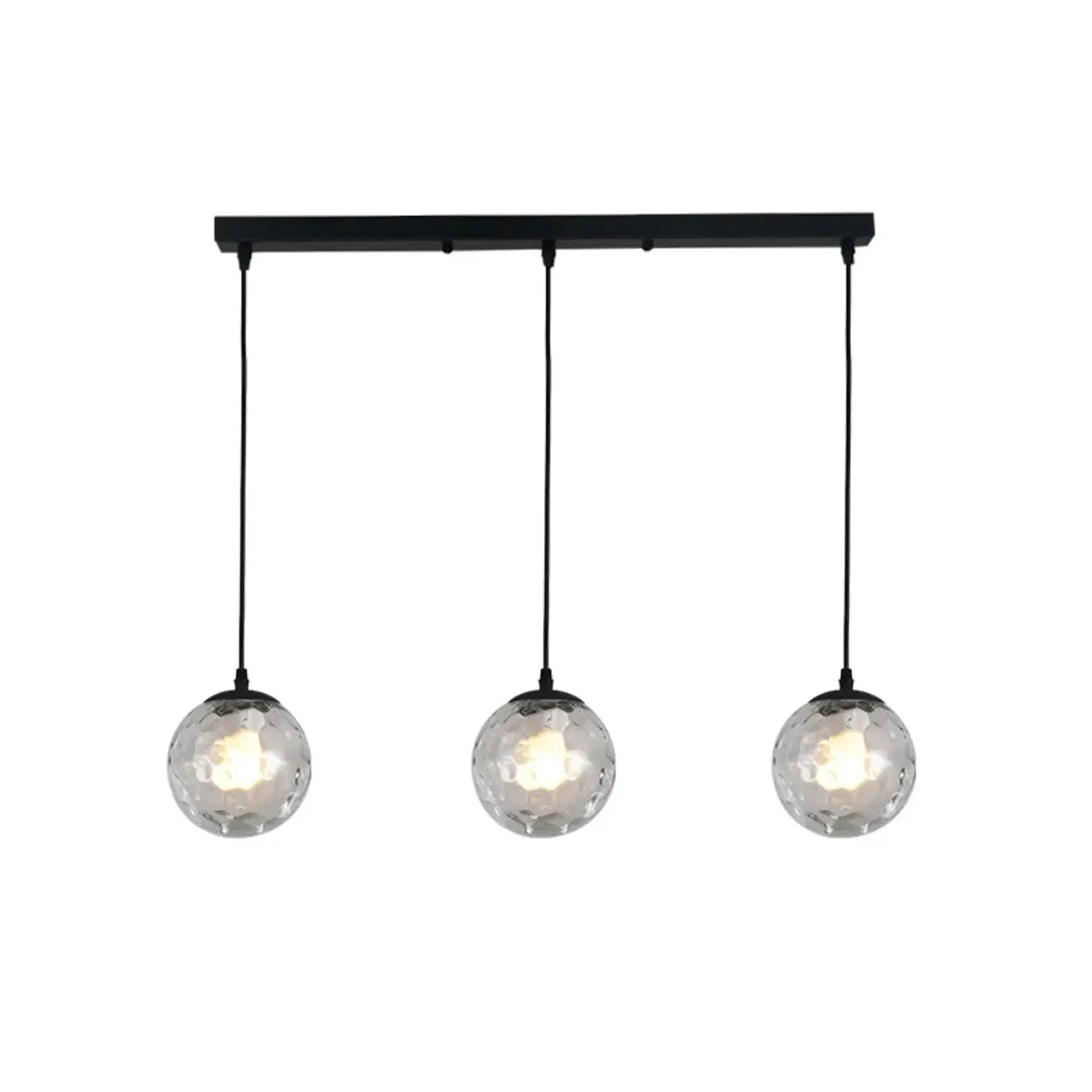 Lampadario moderno a sospensione con 3 globi in vetro