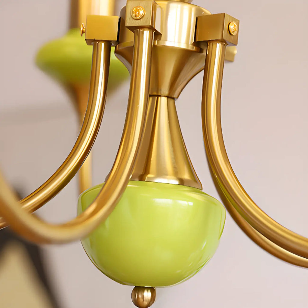 Lampadario moderno a sfera verde regolabile