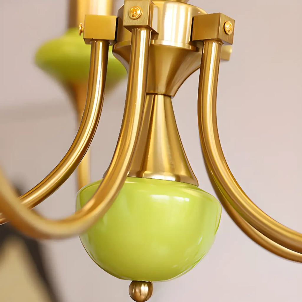 Lampadario moderno a sfera verde regolabile