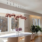 Lampadario a 3 luci con mini sfere in vetro a LED dal design moderno