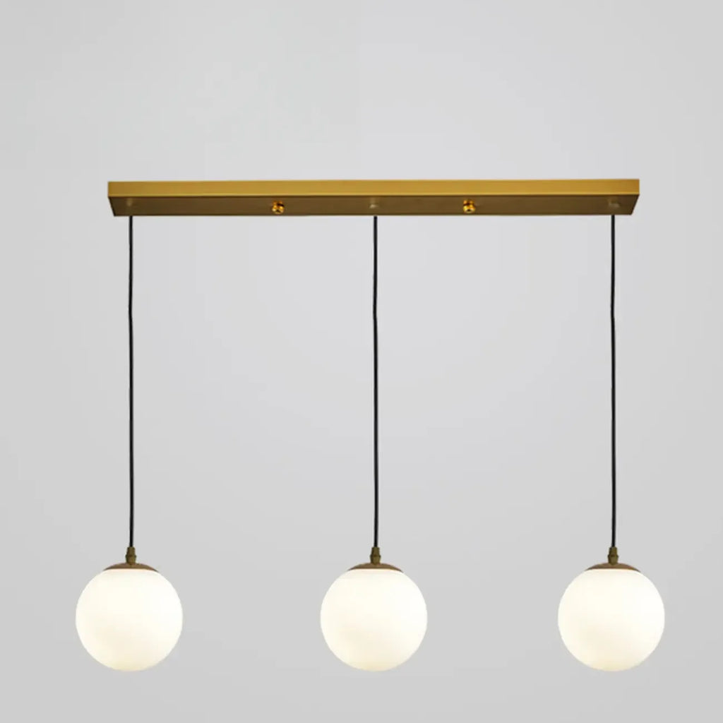 Lampadario moderno a sospensione con 3 globi in vetro