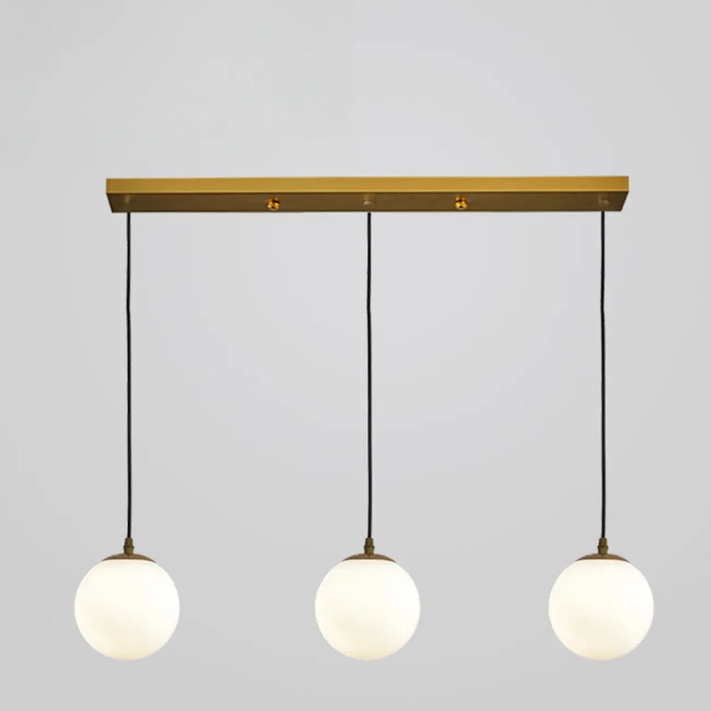 Lampadario moderno a sospensione con 3 globi in vetro