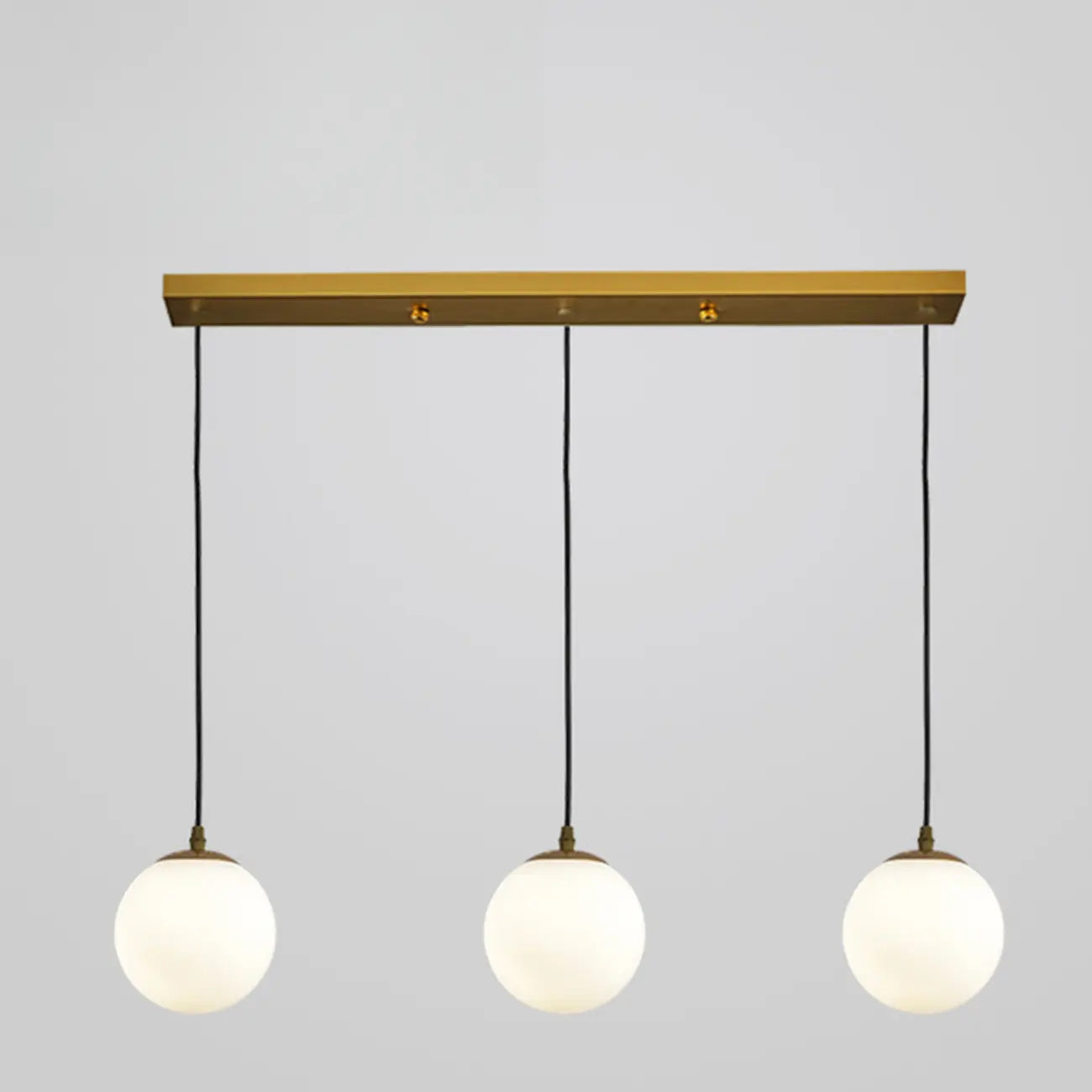 Lampadario moderno a sospensione con 3 globi in vetro
