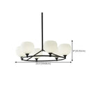Lustre minimaliste en verre blanc et métal noir