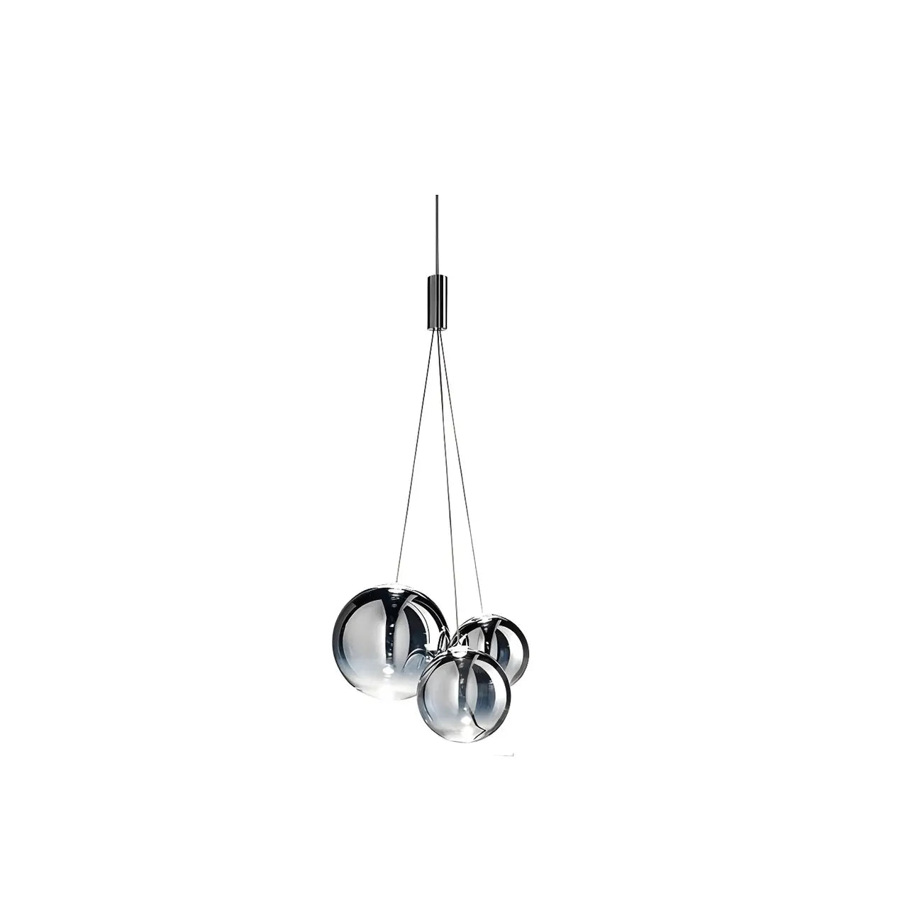 Lampadario a 3 luci con mini sfere in vetro a LED dal design moderno