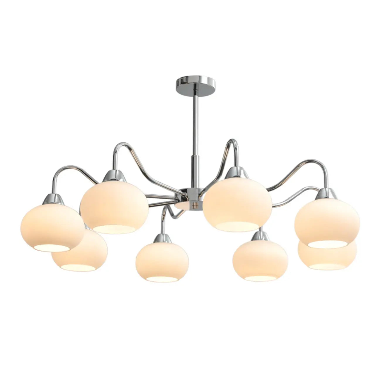 Lustre moderne en verre avec abat-jour globe pour salon