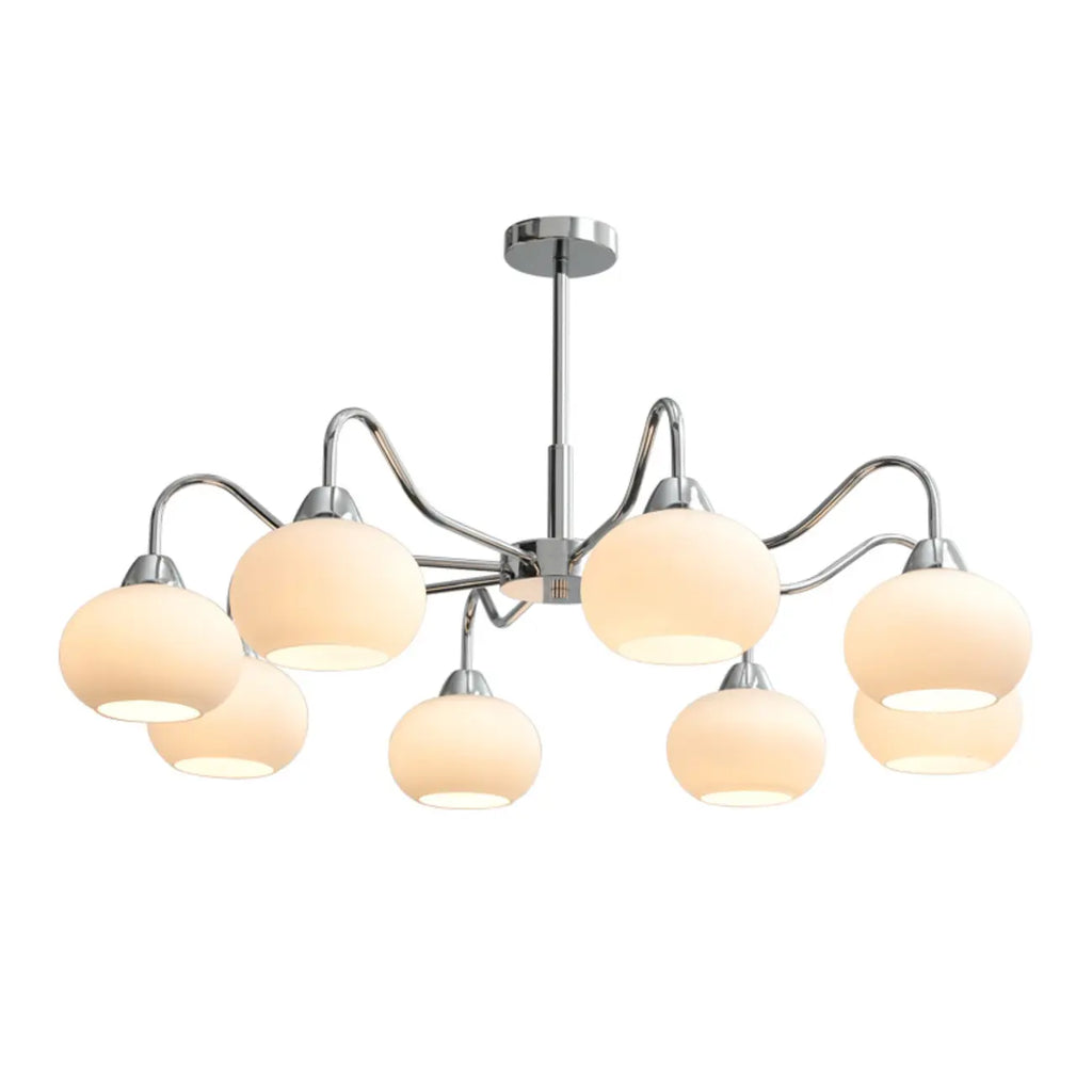 Lustre moderne en verre avec abat-jour globe pour salon