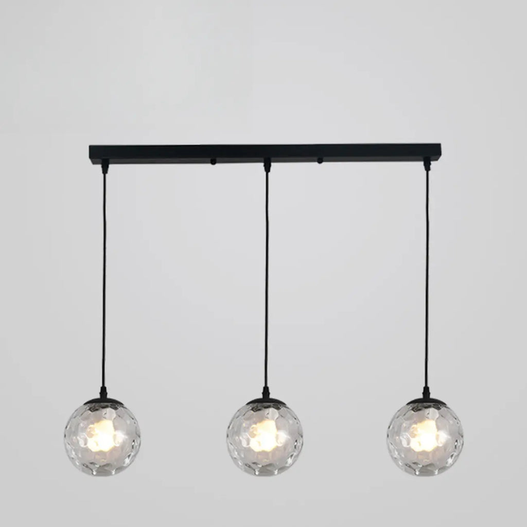 Lampadario moderno a sospensione con 3 globi in vetro