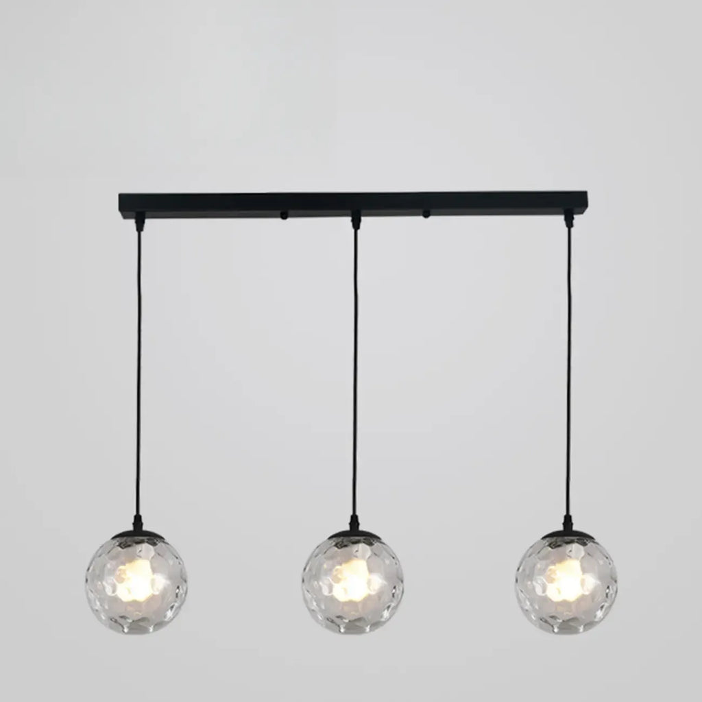 Lampadario moderno a sospensione con 3 globi in vetro